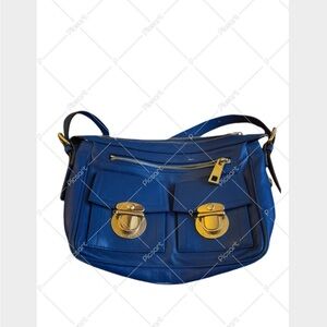 Marc Jacobs Stella Bag - Blue Leather Crossbody Bag with Gold Hardware